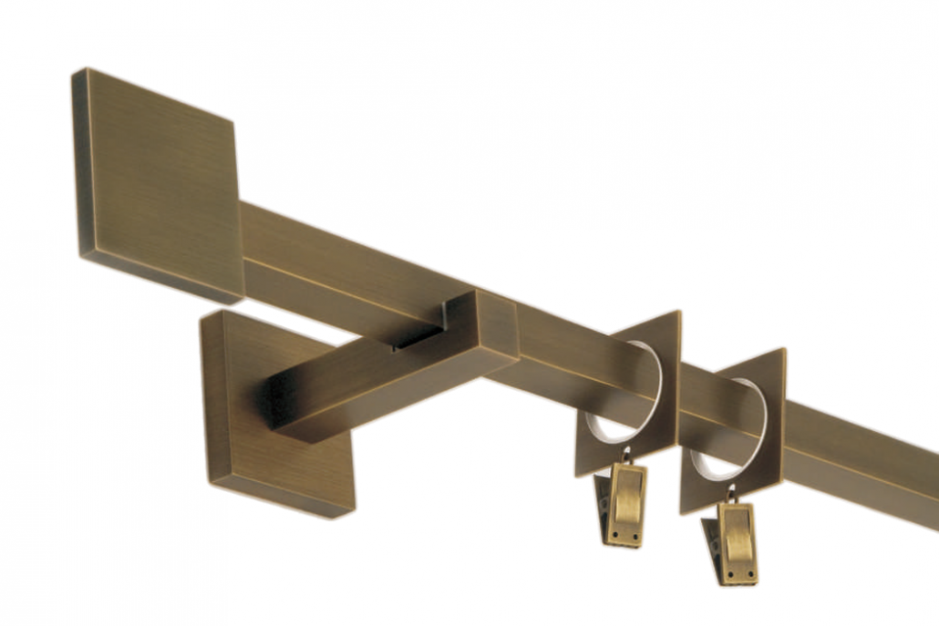 Bronze curtain rod Quadro