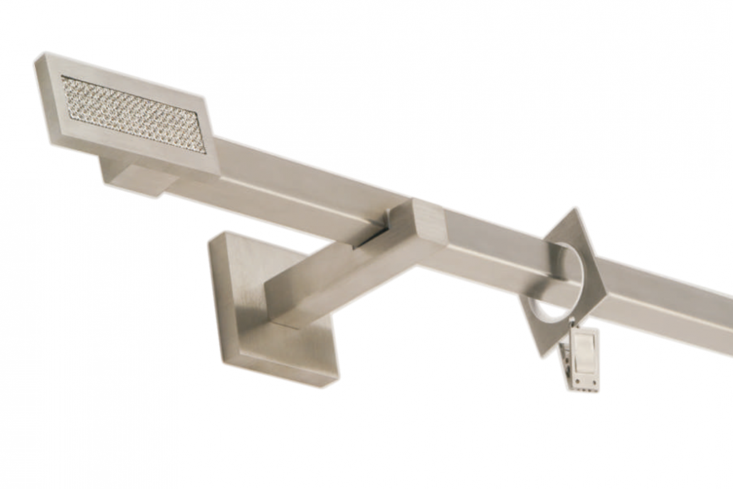 Silver curtain rod Quadro