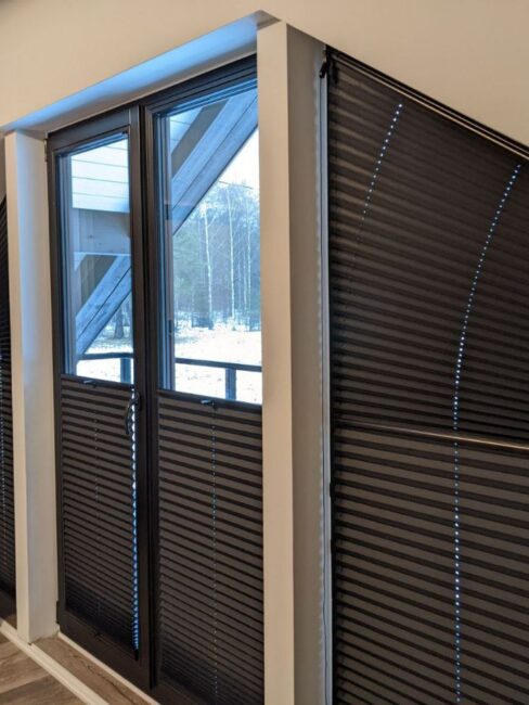 Pleated blinds in the interior